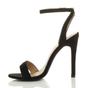 Black AJVANI Black High Heel Ankle Strap Barely There Sandals, Image 3 of 6