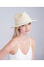 Beige Verity - Pearl Trim Straw Fedora - Beige, Image 1 of 2