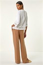 Ivory  Cotton Broderie Hem Blouse, Image 3 of 5