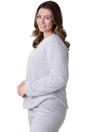 Grey Supersoft Textured Woven Pattern Fleece Pyjamas, Image 3 of 5