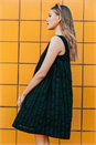 Black Textured Short A-Line Dress, Image 7 of 7