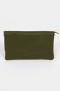Khaki Italian Leather Clutch Bag, Image 1 of 3