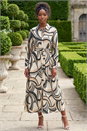 Ivory  Abstract Print Buttoned Shirt Dress, Image 2 of 4