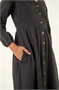 Black Denim Button Down Midi Dress, Image 5 of 5