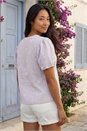 Lilac Petite Embroidered V-Neck Top, Image 3 of 4