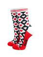 Red Love Heart Diamonds Bamboo Socks in Red, Image 1 of 4