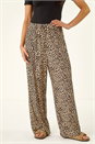 Stone Petite Animal Print Wide Leg Trouser , Image 4 of 5