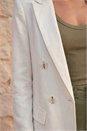 Ivory  Linen Blend Blazer, Image 3 of 4