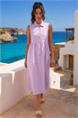 Lilac Collared Zip Front Midi Dress, Image 3 of 4
