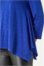 Royal Blue Glitter Rose Asymmetric Hem Top, Image 5 of 5