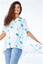 Green Spot Print Button Through Shirt, Image 1 of 5