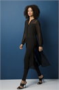 Black Longline Chiffon Blouse, Image 1 of 7