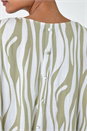 Ivory Animal Button Back Batwing Top, Image 5 of 5