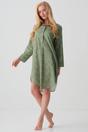 Pale Green British Boxers Pale Green "Shrub Sage" Flower Crisp Cotton Nightshirt, Image 2 of 3