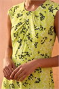 Lime Ditsy Floral Keyhole Twist Dress, Image 4 of 4