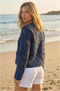 Navy  Crochet Knit Jacket, Image 3 of 4