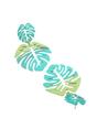 Green Green Palm Leaf Dangle Earrings, Image 3 of 5