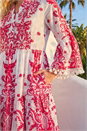 CORAL Beaded Tassel Trim Smock Dress, Image 4 of 4