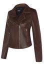 Brown Leather Brando Biker Jacket -Loughton, Image 2 of 4