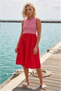 Red Petite Stripe Ribbed Midi Dress , Image 2 of 4