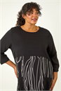 Black Curve Abstract Print Pocket Smock Dress, Image 4 of 5