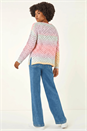 Multi  Ombre Rainbow Knit Jumper, Image 4 of 5