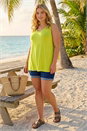 Lime Curve Swing V-Neck Vest Top, Image 1 of 4