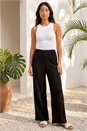 Black Petite Textured Stretch Trouser, Image 2 of 4