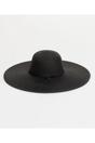 Black Romero - Rhinestone Belt Straw Floppy Hat - Black, Image 2 of 2