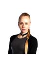 Black Faux Velvet Choker Necklace with YingYang, Image 2 of 2