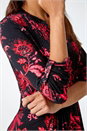 Fuchsia Paisley Print Pintuck Stretch Top, Image 5 of 5