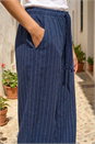 Navy  Stripe Linen Blend Trouser, Image 4 of 4