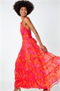 Pink Paisley Print Halter Neck Maxi Dress, Image 2 of 5