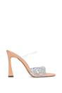 Beige XY LONDON Beige 'Lois' Square Open Toe Rhinestone Perspex High Heeled Mules, Image 1 of 5