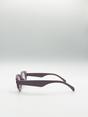 Purple Oval Rectangular Vintage Sunglasses in Purple, Image 3 of 6