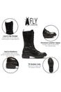 Black Womens Leather Ankle Boots-NOLE175, Image 3 of 6