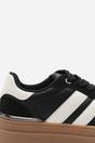 Black 'Brisa' Platform Lace Up Trainers with Side Stripes, Image 7 of 8