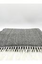 Black Herringbone Tassle Scarf, Image 2 of 5