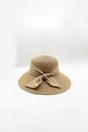 Beige Elegant Wide Brim Straw Sun Hat with Bow, Image 2 of 4