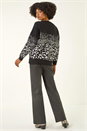 Black Paris Sequin Animal Knit Jumper, Image 3 of 5