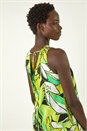 Lime Tropical Leaf Border Shift Dress, Image 4 of 5