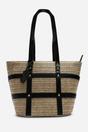 Catalina Large Raffia Bag with Stud Detail, Image 1 of 7