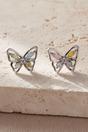 Multi Sterling Silver Colourful Butterfly Studs, Image 1 of 5