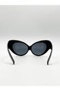Black Ultra Curved Wrap Around Sunglasses in Black, Image 5 of 6
