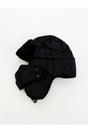 Black Lined Trapper Hat Detachable Mouth Cover, Image 3 of 3