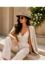 Black Farrah - Two Tone Straw Fedora, Image 1 of 3