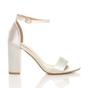 White AJVANI White High Block Heel Ankle Strap Sandals, Image 2 of 6
