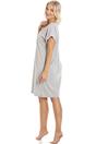 Grey Camille Lingerie Grey Polka Dot Short Sleeved Grey Nightshirt, Image 4 of 5