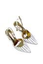 Ivory XY LONDON Ivory 'Shelly' Strappy Slingback Pointed Toe Diamante Stiletto Bridal Heels, Image 5 of 5
