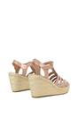 Beige 'Remi' Wedge Heel Platform Espadrille Square Toe Sandals, Image 5 of 5